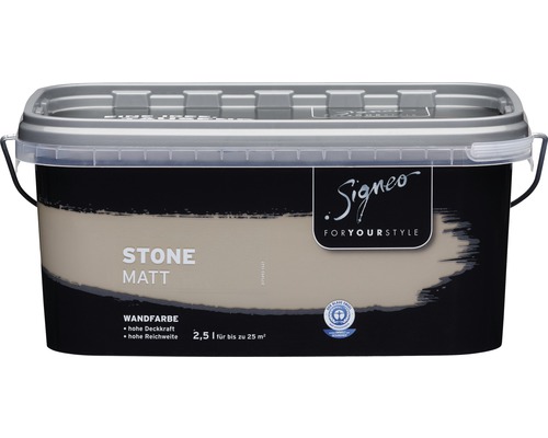 Signeo Wandfarbe Stein Matt 2,5 Liter Dose