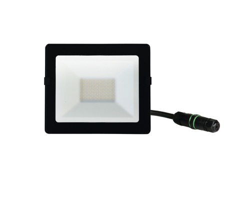 LED-Strahler mit schwarzem Rahmen und Kabel