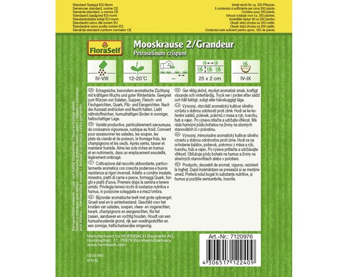 Samenpackung Mooskrause 2/Grandeur Petersilie