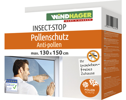 Windhager Insektenschutz Pollenschutz für Fenster bis maximal 130 x 150 cm