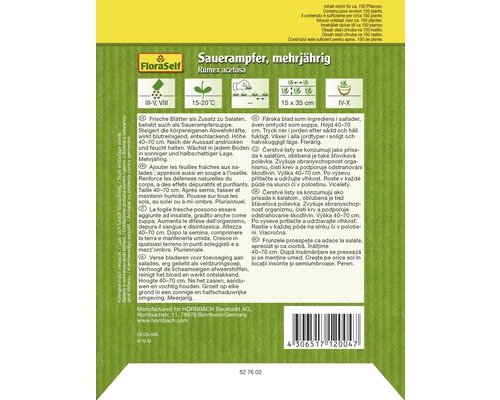 Sauerampfer mehrjährig Saatgutpackung von FloraSelf