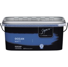 Farbeimer mit matter Wandfarbe Ozean 2,5 Liter