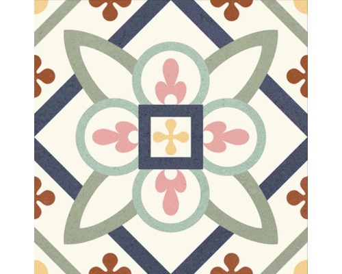 Dekorative Fliese mit geometrischem und floralem Muster