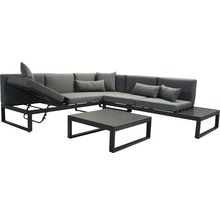 Loungeset Malaga Aluminium 5-Sitzer 3-teilig anthrazit matt | HORNBACH | Gartenmöbelsets