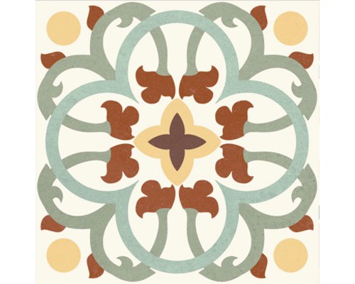 Quadratische Fliese mit floralem Muster