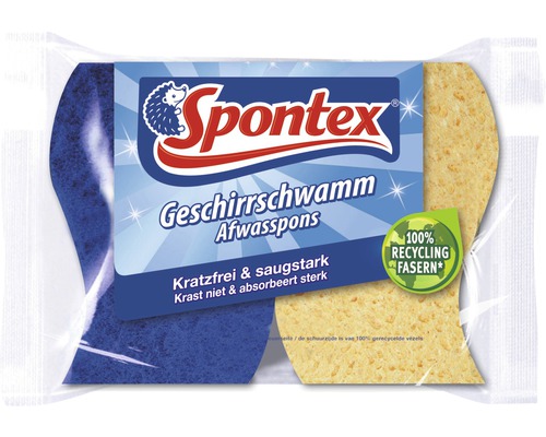Spontex Geschirrschwamm 2 Stück Spontex Geschirrschwamm mit recycelten Fasern in Verpackung