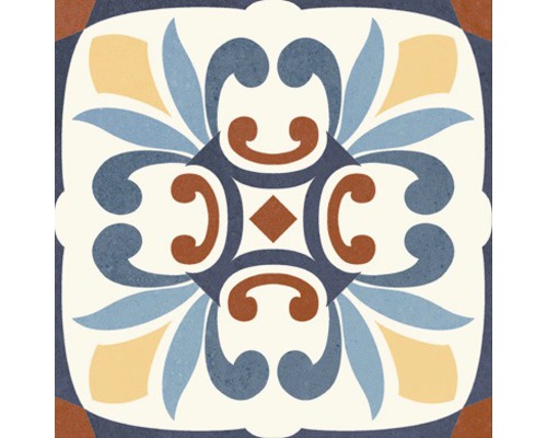 Dekorative Bodenfliese mit floralem Muster