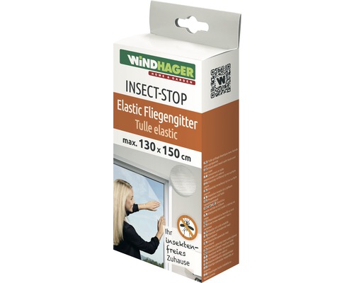 Windhager Insektenschutz Elastic Fliegengitter, maximale Größe 130 x 150 Zentimeter, Verpackung