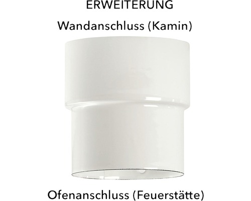 Ofenrohr-Erweiterung Bertrams Ø 100-120 mm emailliert weiß Erweiterung für Wandanschluss zum Ofen