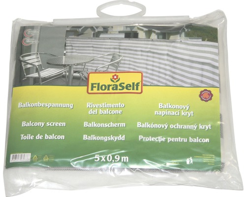 FloraSelf Balkonbespannung im Paket, 5x0,9 Meter