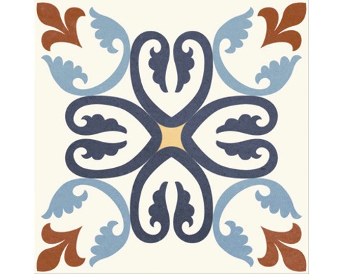 Fliese mit floralem Dekor