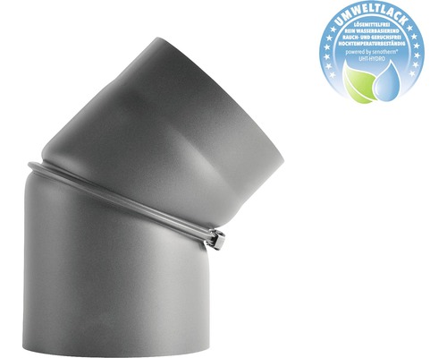 Ofenrohr-Bogen Bertrams verstellbar 0-45° Ø 120 mm senotherm UHT-Hydro gussgrau Ofenrohrbogen mit Umweltlackierung