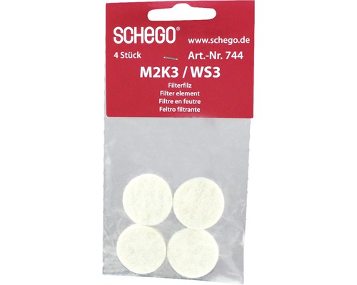 Filterfilz SCHEGO 4 Stück weiß für Membrampumpe M2K3, M2K3 12 V, M2K3 Deluxe, WS 3 Schego Filterfilz M2K3 WS3, 4 Stück