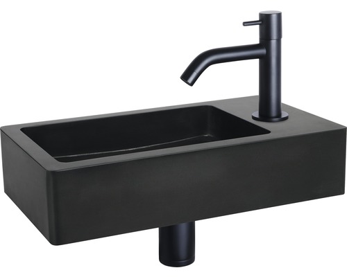 Rechteckiges Waschbecken mit Armatur für das Badezimmer