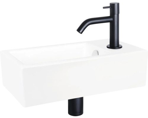 Aufsatzwaschbecken aus Sanitärkeramik mit Armatur