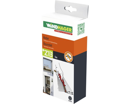 Fliegengitter Windhager HORNBACH anthrazit Fiberglas | ohne Bohren