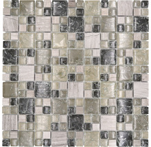 Mosaikfliese mit Glas- und Steinelementen