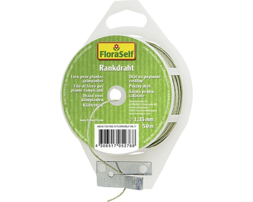 Gartenschnur FloraSelf mit Abschneider Metall-Kunststoff Ø 1,35 mm 0,50 m FloraSelf Rankdraht auf Spule mit Abschneider, Durchmesser 1,35 mm, Länge 50 Meter
