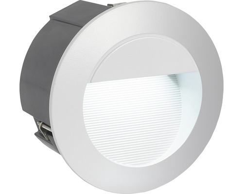 LED Einbauleuchte Außen Aluguss 1-flammig 2,5W 320 lm 4000 K neutralweiß 125/117mm Zimba silber-0