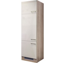 Flex Well Kühlumbauschrank für 88er Einbaukühlschrank Nepal BxTxH 60 x 57 x 200 cm kaschmir glänzend zerlegt Anschlag reversibel 00007546