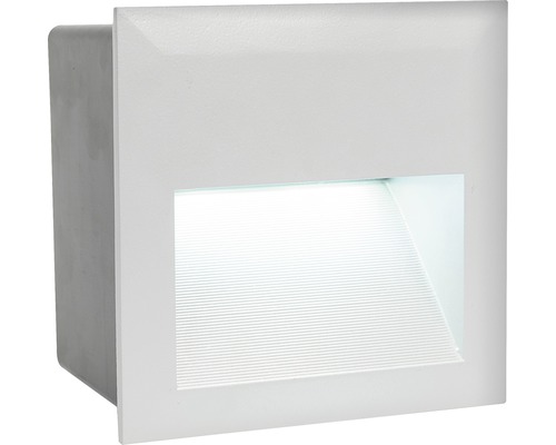 LED Einbauleuchte Außen Aluguss 1-flammig 3,7W 400 lm 4000 K neutralweiß 140x140/133x130 mm Zimba silber