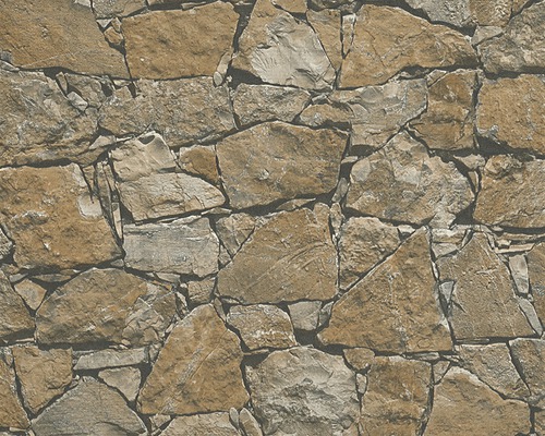 Vliestapete 95863-1 Best of Wood'n Stone 2 Mauer orangebraun Tapete mit Steinmuster für die Wandgestaltung