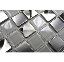 Aluminiummosaik XAM A441 weiß/silber glänzend 32,7x30,2 cm-thumb-2