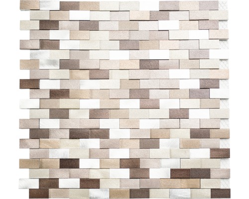 Mosaikfliese aus verschiedenen Materialien in rechteckiger Form
