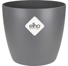 Grauer Blumentopf aus Kunststoff mit Elho Logo
