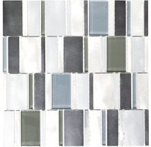 Mosaikfliese mit Glas- und Metalleffekt