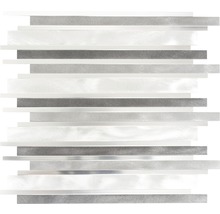 Mosaikfliese mit horizontalen Streifen in verschiedenen Grautönen
