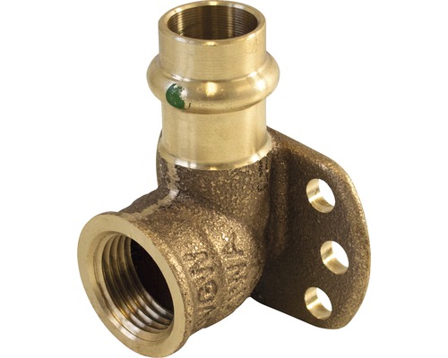 Viega Sanpress Pressfitting mit SC-Contur Wandscheibe 15mmx1/2" IG 107345 Winkelverschraubung mit Befestigungslasche für Rohre
