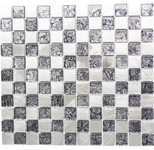 Mosaikfliese aus Glas und Metall