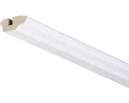 Deckenleiste Esche strukturiert weiss 17x36x2600 mm Profilleiste aus Holz