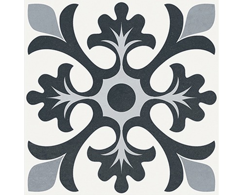 Dekorative Bodenfliese mit floralem Muster