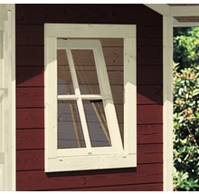 Einzelfenster für Gartenhaus 28 mm Karibu (Dreh/Kipp) 69x79 cm elfenbeinweiß-thumb-0