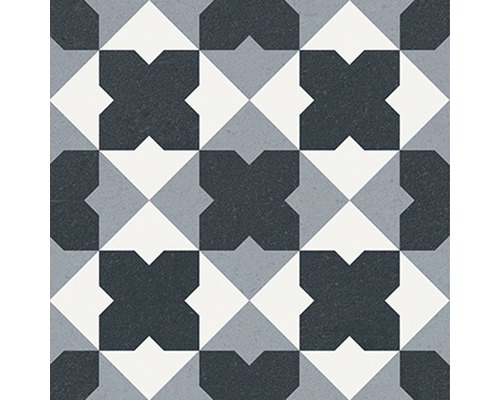 Muster aus Bodenfliesen mit geometrischem Dekor