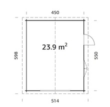 Einzelgarage Palmako Roger 23,9 m² mit Holztor 450 x 550 cm natur-thumb-1