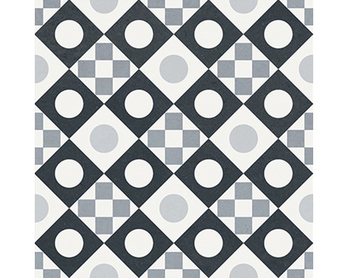 Fliesenmuster mit Kreisen und Quadraten
