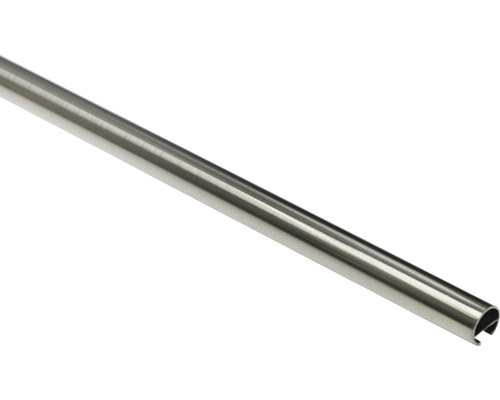 Gardinenstange mit Innenlauf I Memphis edelstahl-optik 200 cm Ø 16 mm Metallprofil mit Nut