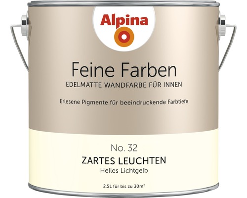 Alpina Feine Farben konservierungsmittelfrei Zartes Leuchten 2,5 L Alpina Feine Farben Innenwandfarbe Zartes Leuchten, 2,5 Liter Dose