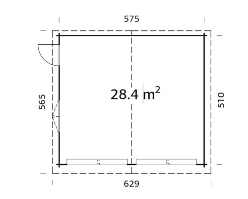 m² 28,4 | HORNBACH 575 mit Doppelgarage Sektionaltoren Roger Palmako