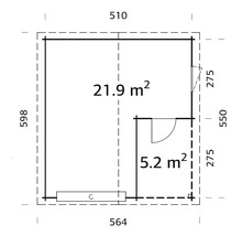 Einzelgarage Palmako Roger 21,9+5,2 mit Sektionaltor | HORNBACH m²