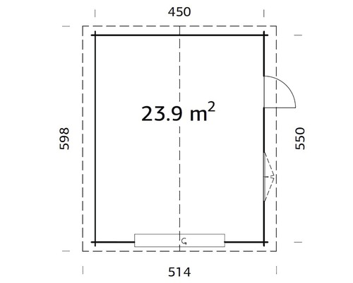 Einzelgarage Palmako Roger 23,9 m² Sektionaltor mit x | HORNBACH 450