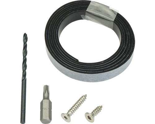 Konsta Schraubenset 3 Anfang- und Endklammer 3,9x13 und 3,9x22 mm mit Zubehör Bohrer, Bit, Schrauben und Dichtungsband