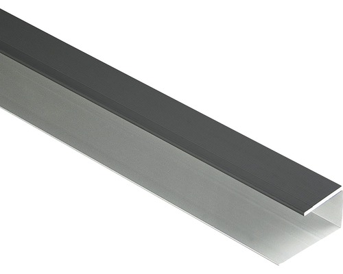 Konsta Seitenabschluss 20 Aluminium eloxiert Anthrazit 43x24x27x2500 mm U-Profil aus Aluminium