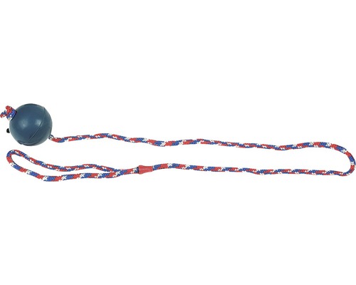 Hundespielzeug Karlie Gummiball 6,3 cm mit Seil
