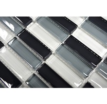 Glasmosaik XCM S828 32,2x31 cm grau/weiß/schwarz-thumb-2