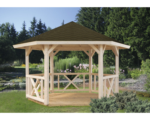 Holzpavillon mit Dach im Garten