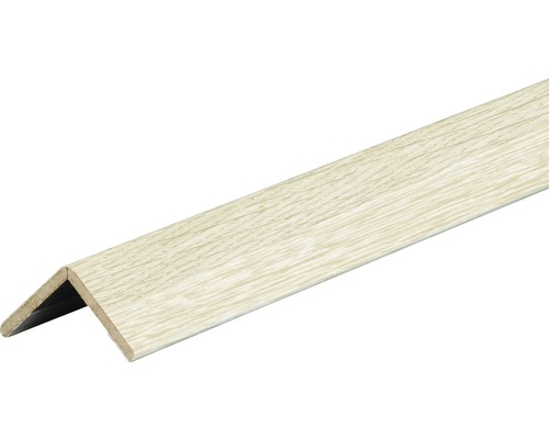 Winkelleiste Authentic Eiche weiß 2600 x 28 x 28 mm Eckprofil aus Kunststoff mit Holzoptik